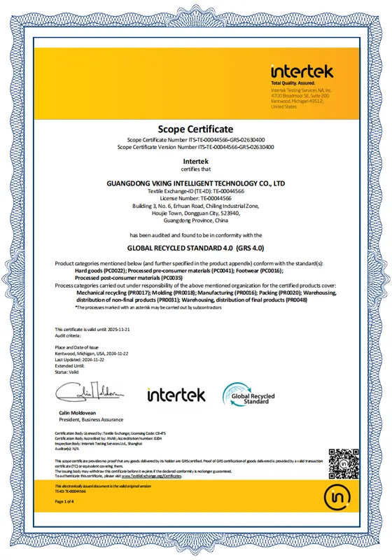 SC GRS Certificate