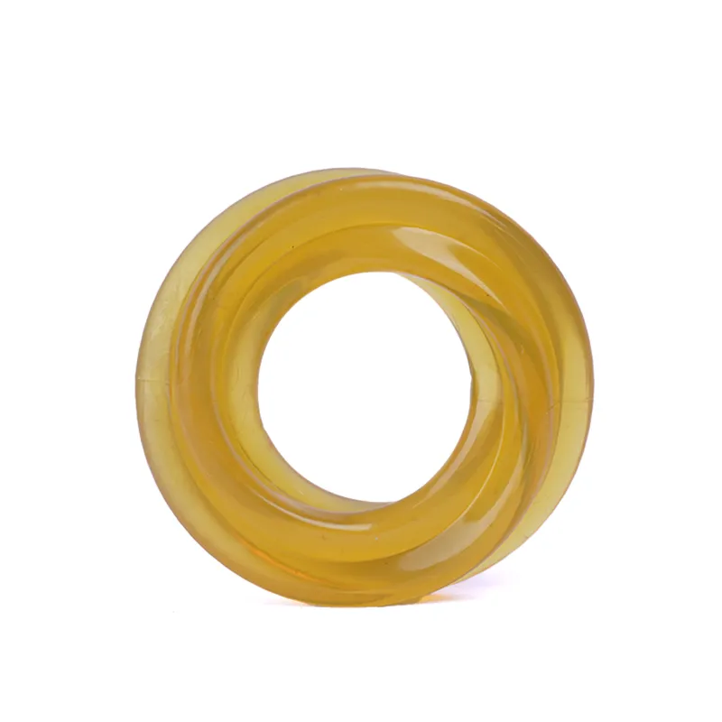 Grind and chew the rubber ring